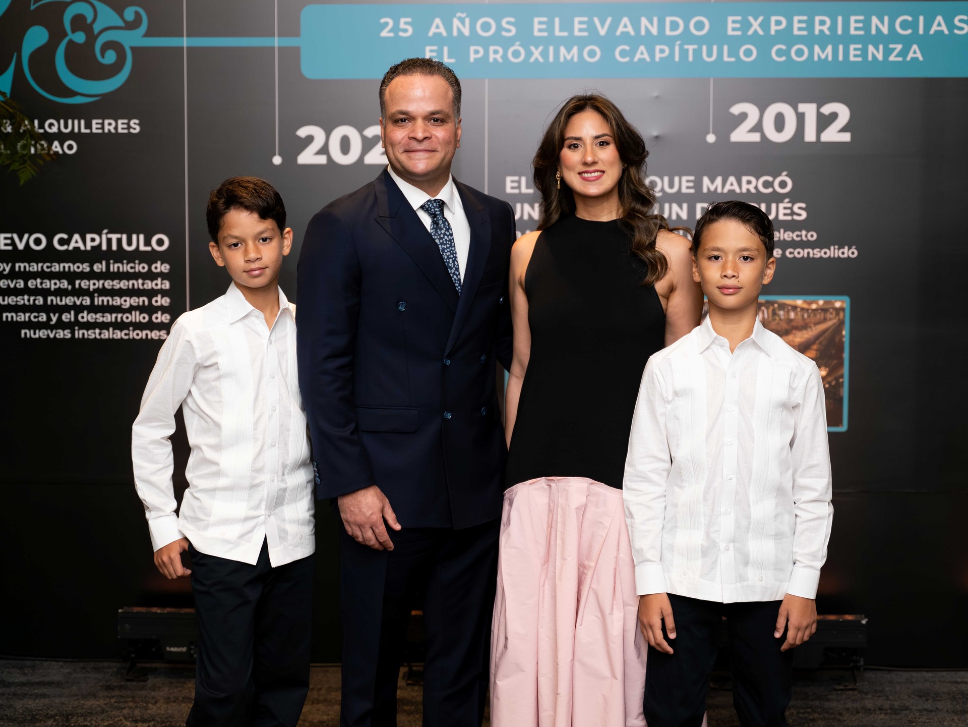 Nicolás García, Raúl García, Nicole Valdez y Santiago García